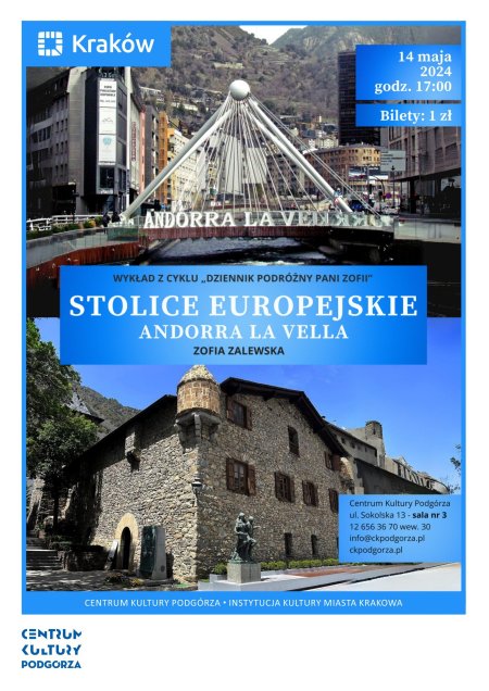 Wykład z cyklu „Dziennik podróżny Pani Zofii”: Stolice europejskie - Andorra la Vella - inne