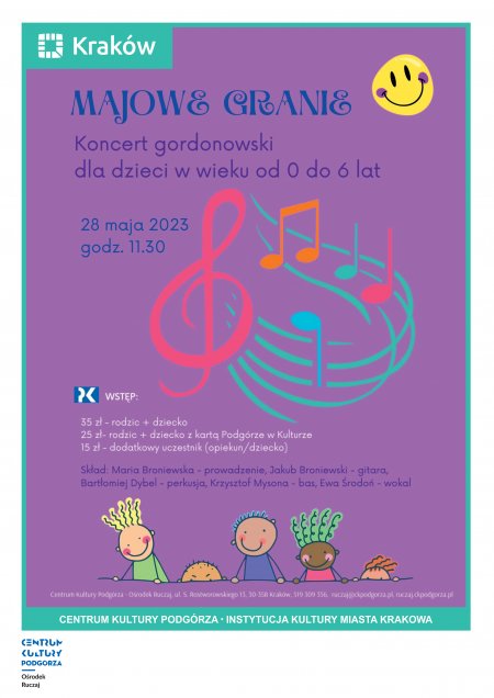 Majowe granie - koncert gordonowski dla dzieci w wieku od 0 do 6 lat - koncert