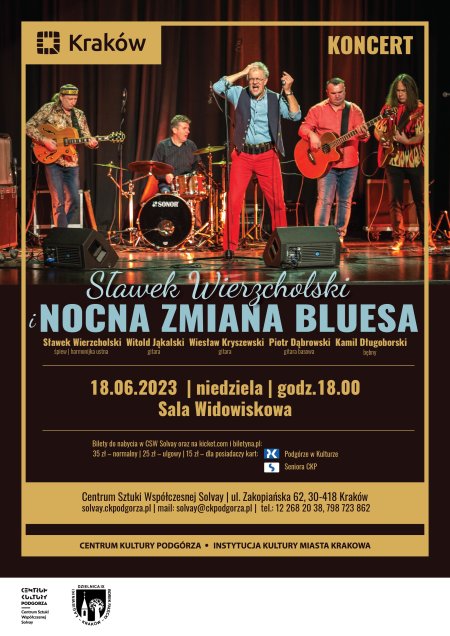 18.06.2023 godz.18.00 Koncert Sławek Wierzcholski i Nocna Zmiana Bluesa - koncert