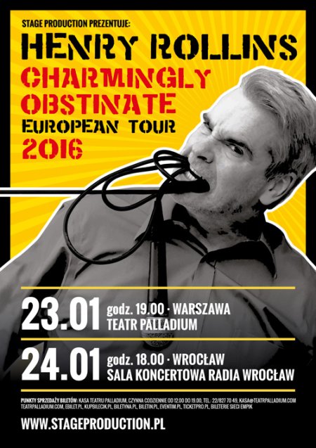 Henry Rollins &quot;The Charmingly Obstinate&quot; UK and European Tour - kabaret