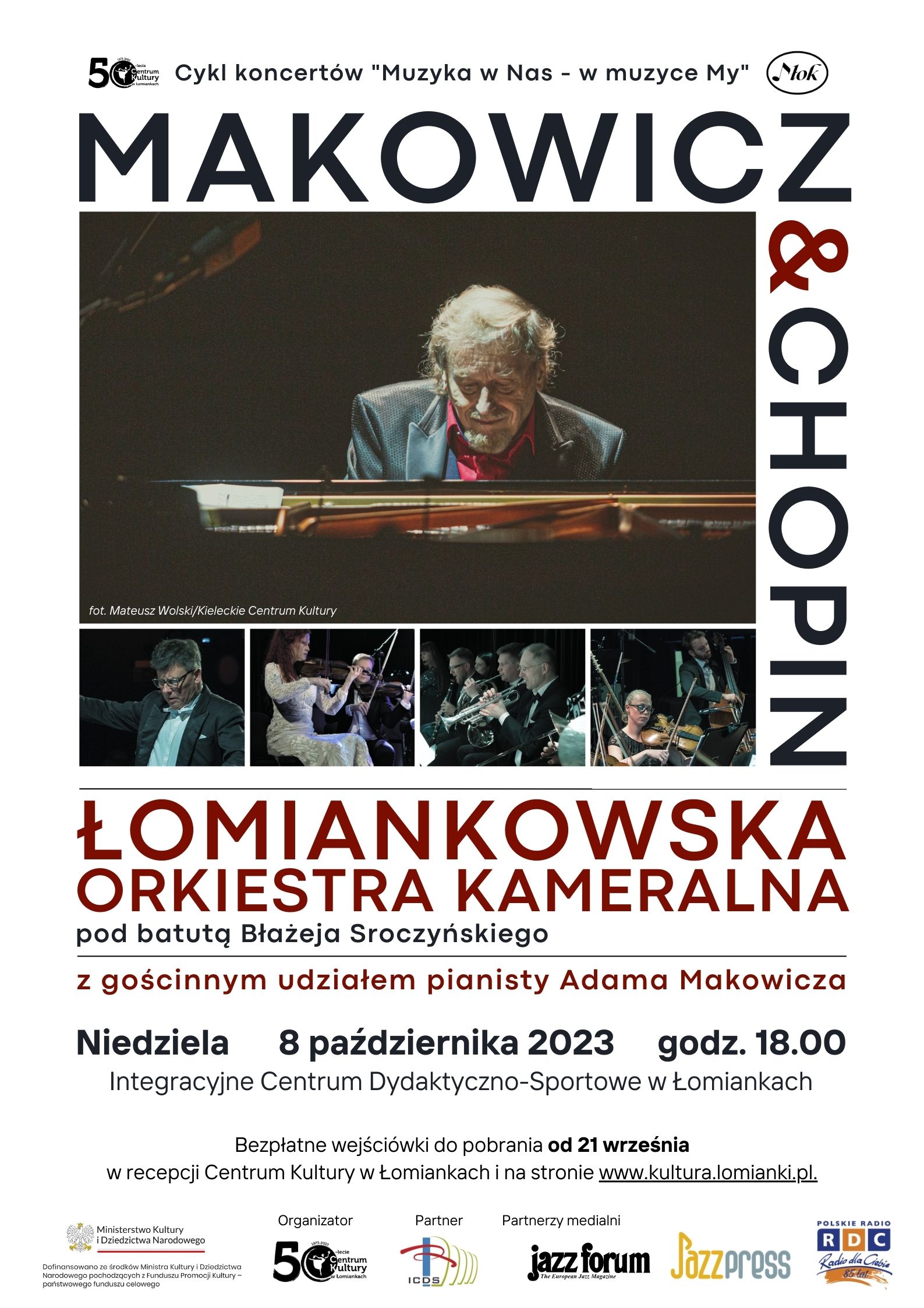 Plakat Koncert Łomiankowskiej Orkiestry Kameralnej 