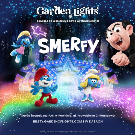 Garden Of Lights, Warszawa - Smerfy - wystawa