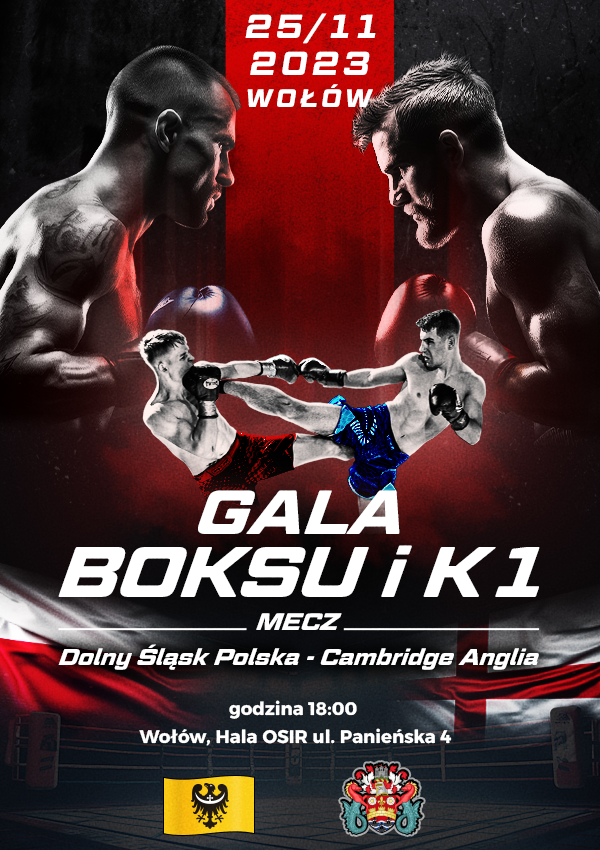 Gala Boksu i K1 mecz Dolny Śląsk Polska Cambridge Anglia Bilety