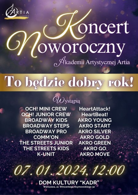 ARTIA Akademia Artystyczna - Koncert Noworoczny 2024 - Warszawa - koncert