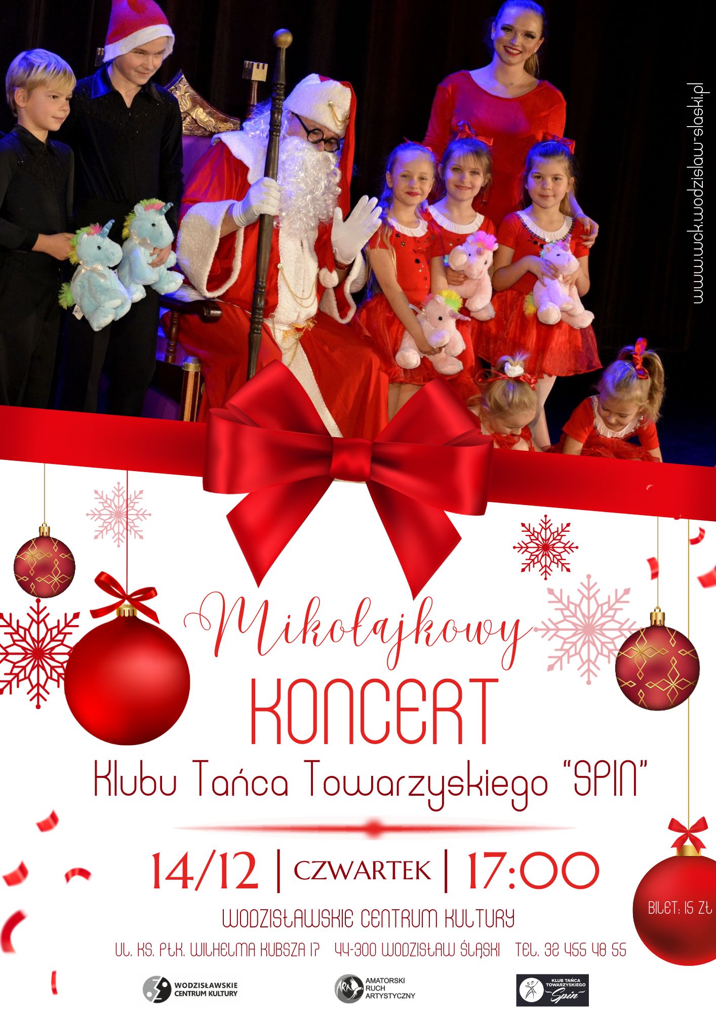 Plakat Mikołajkowy koncert KTT SPIN w WCK 231096