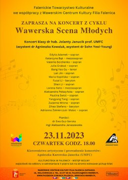 Koncert studentów Uniwersytetu Muzycznego Fryderyka Chopina WCK FALENICA - koncert