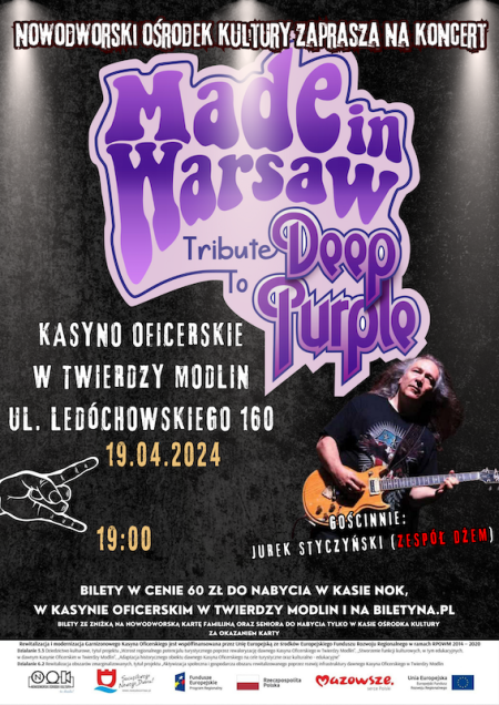 Made in Warsaw - Tribute to Deep Purple + Jurek Styczyński (Dżem) - koncert