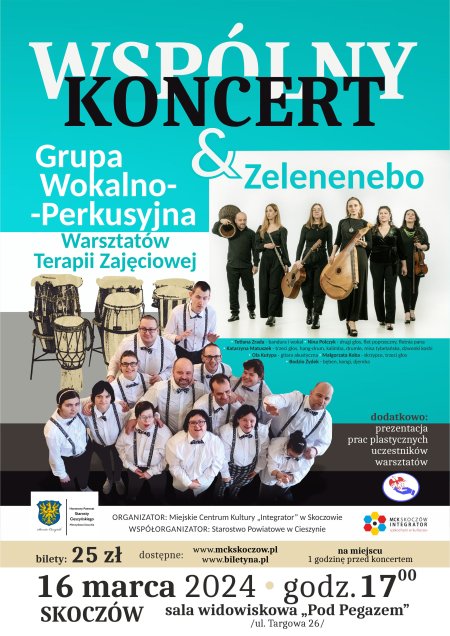 Wspólny koncert Grupa Wokalno-Perkusyjna Warsztatów Terapii Zajęciowej & Zelenenebo - koncert