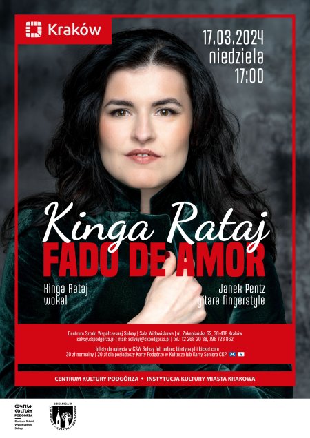 17.03.2024, godz. 17.00 – Koncert Kingi Rataj „Fado de Amor” - koncert