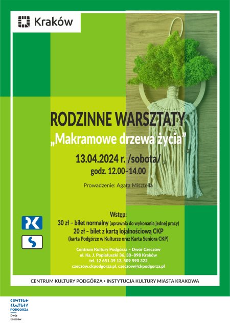 13.04.2024 - Rodzinne warsztaty rękodzieła "Makramowe drzewa życia", Dwór Czeczów - inne