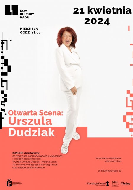 Otwarta Scena: Urszula Dudziak - koncert charytatywny na rzecz podopiecznych Fundacji Forani. - koncert