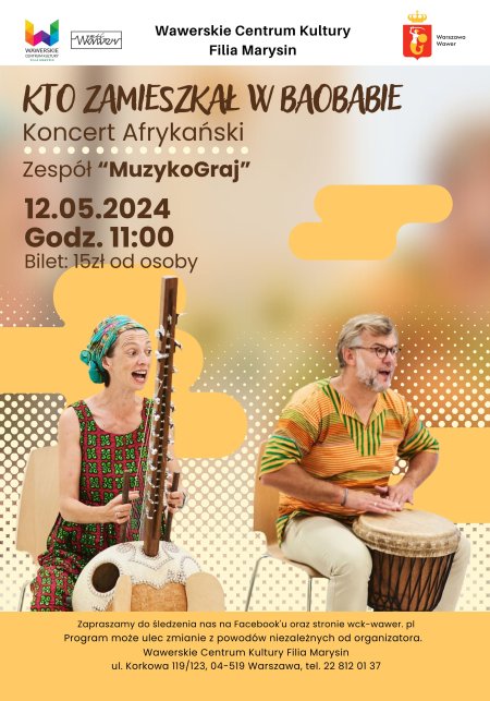 KONCERT AFRYKAŃSKI DLA DZIECI - koncert