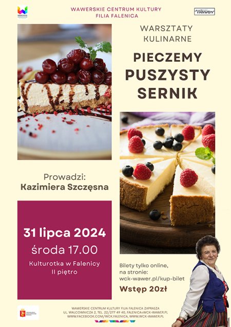 Warsztaty kulinarne - pieczemy sernik w WCK Falenica - inne