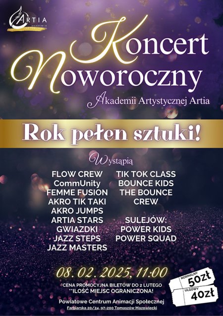 ARTIA Akademia Artystyczna - Koncert Noworoczny 2025 - Tomaszów Mazowiecki i Sulejów - koncert