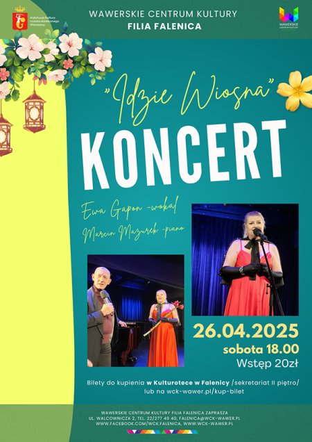 Koncert Ewy Gapon "Idzie wiosna" w WCK Falenica - koncert