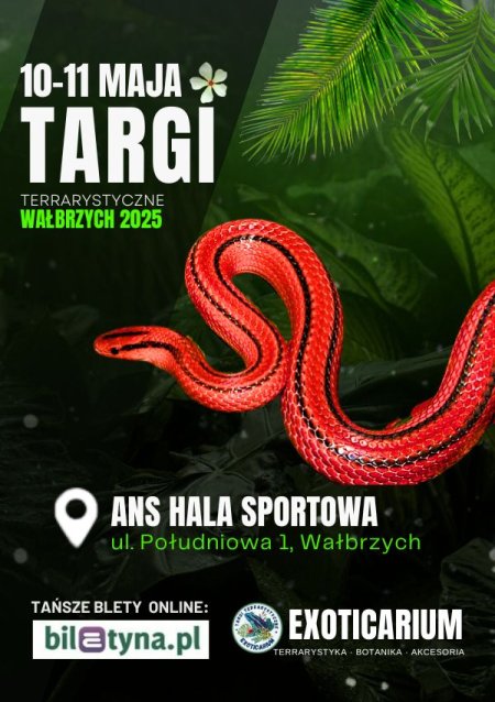 EXOTICARIUM Targi Terrarystyczne Wałbrzych - targi dwudniowe 10-11 maj - targi