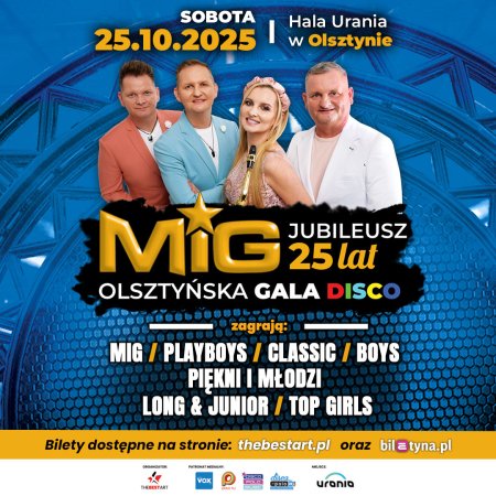 Olsztyńska Gala Disco - 25 lat zespołu MIG - koncert