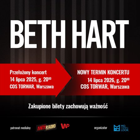 Beth Hart: Trasa 2026 Warszawa - koncert