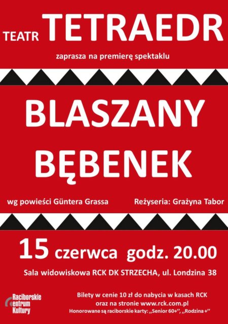 BLASZANY BĘBENEK - premiera spektaklu w wykonaniu Teatru TETRAEDR - spektakl