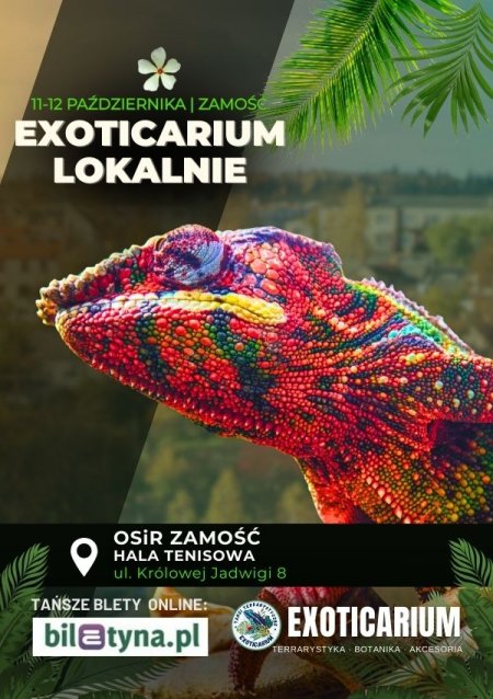 EXOTICARIUM LOKALNIE Targi Terrarystyczne Zamość dwudniowe 11-12 października - targi