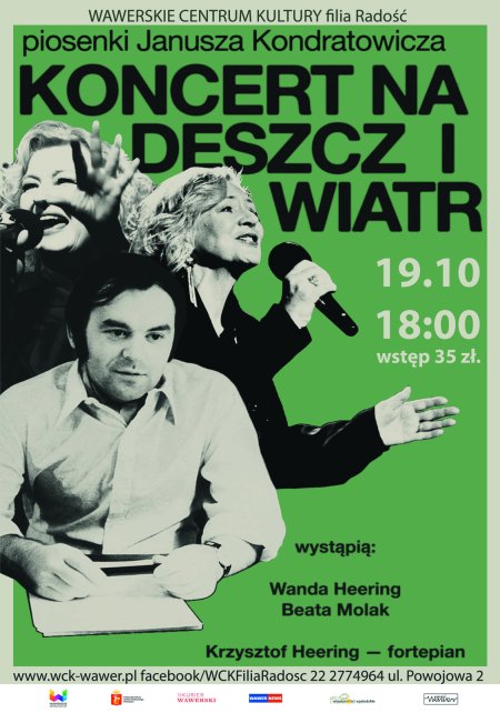 &quot;Koncert na deszcz i wiatr&quot; Koncert piosenek J. Kondratowicza - koncert