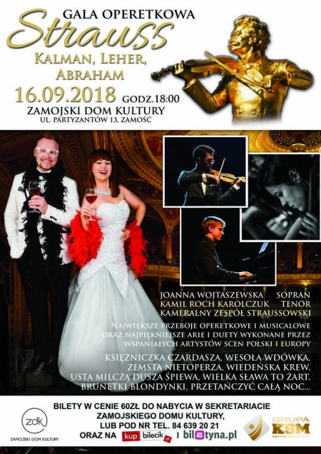 GALA OPERETKOWA - STRAUSS, Kalman, Leher, Abraham - koncert