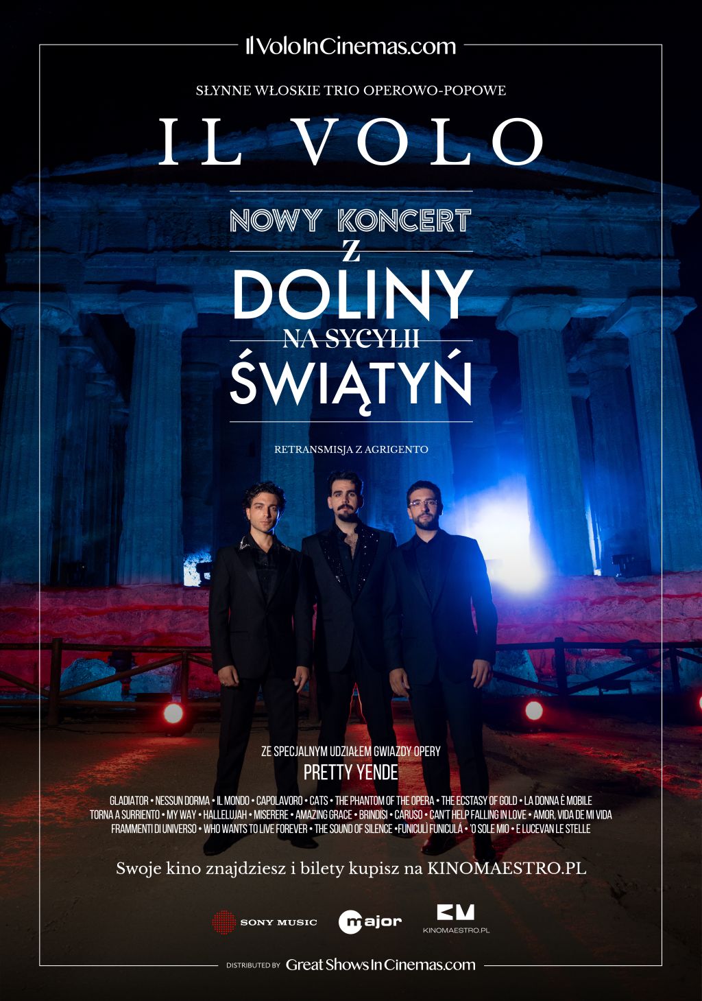 IL VOLO. Koncert z Doliny Świątyń. Retransmisja letniego show z Agrigento na Sycylii Chełmno