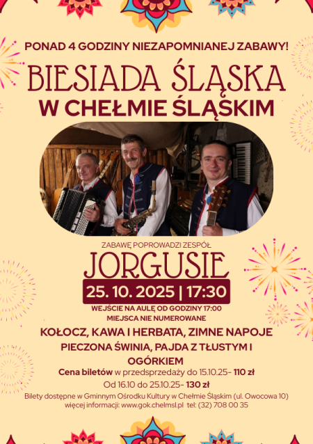 Biesiada Śląska w Chełmie Śląskim- wystąpi zespół &quot;Jorgusie&quot; - koncert