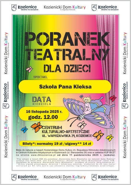 Szkoła Pana Kleksa - poranek teatralny - dla dzieci