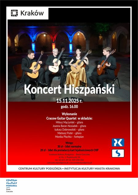15.11.2025 - Cracow Guitar Quartet, Koncert Hiszpański, Dwór Czeczów - koncert