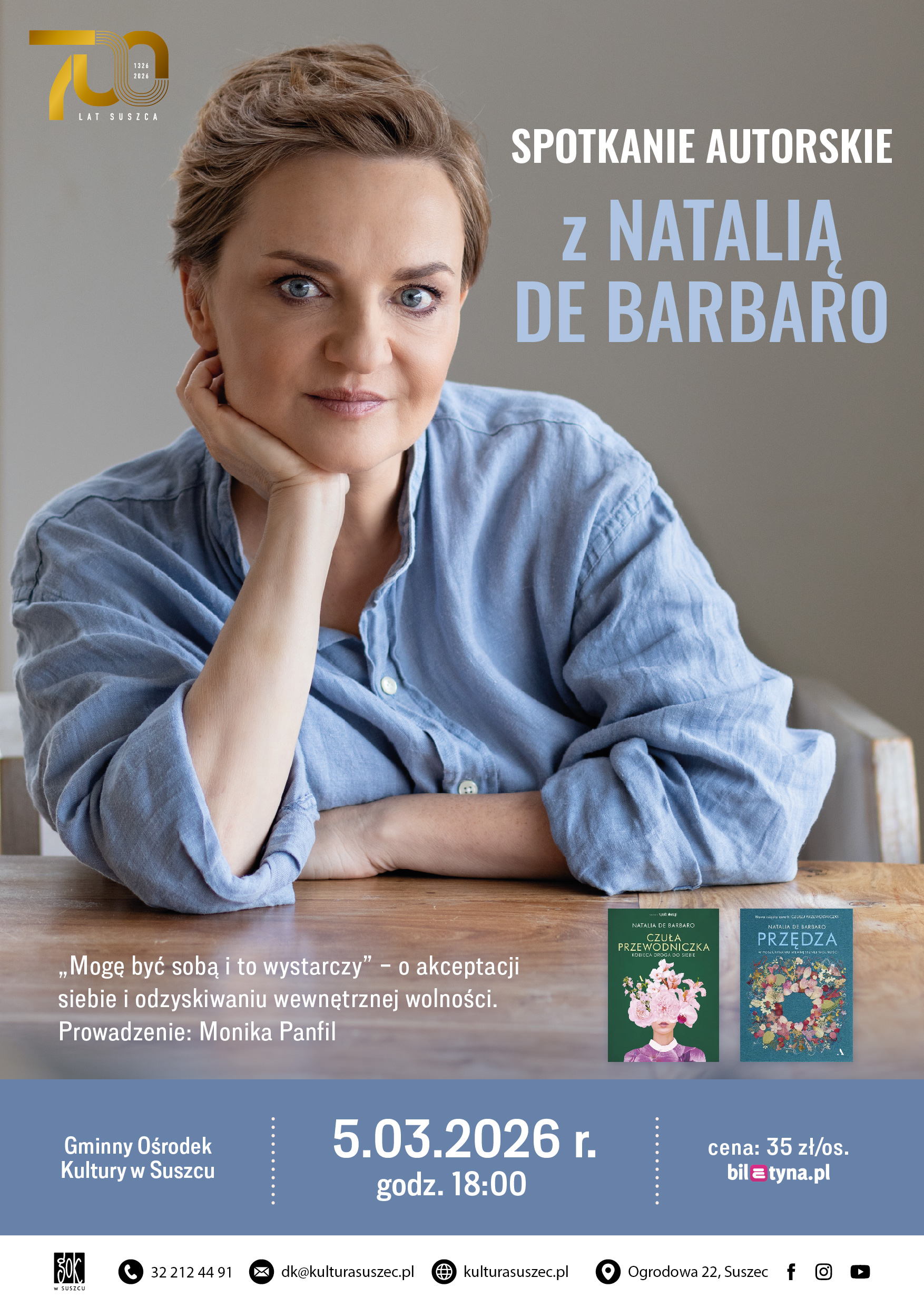 Spotkanie autorskie z Natalią de Barbaro. Kulturalne Rozmowy Suszec