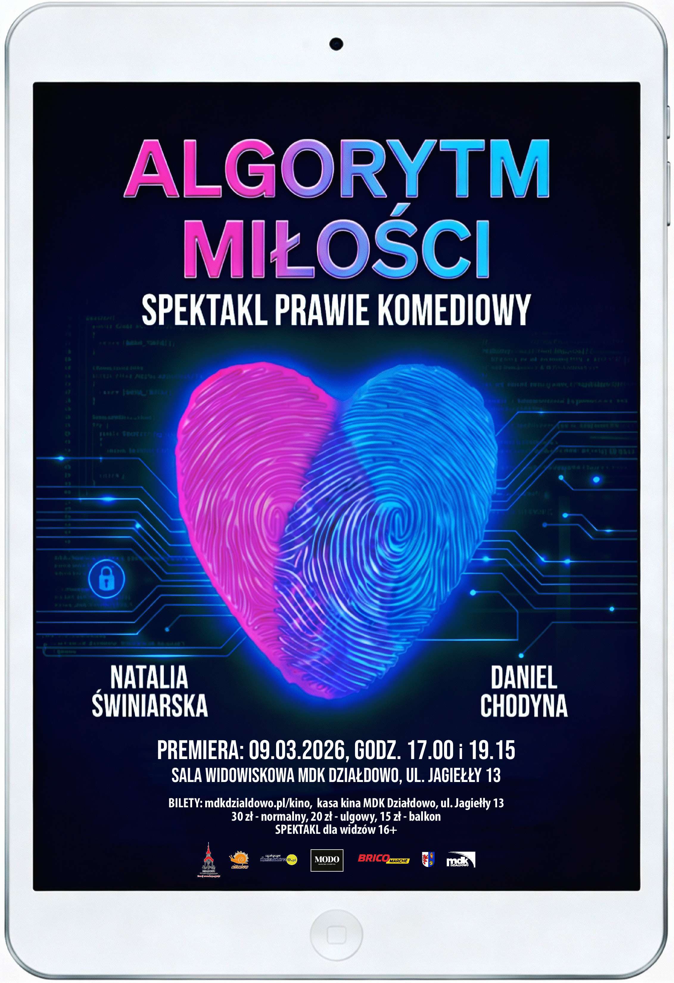„Algorytm miłości” - spektakl w MDK Działdowo Działdowo