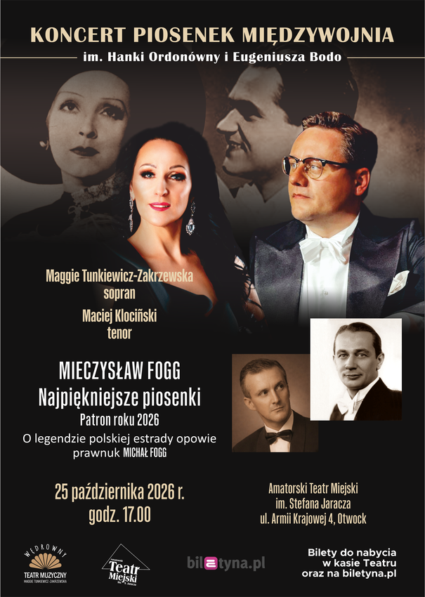 Koncert Piosenek Międzywojnia im. Hanki Ordonówny i Eugeniusza Bodo Otwock