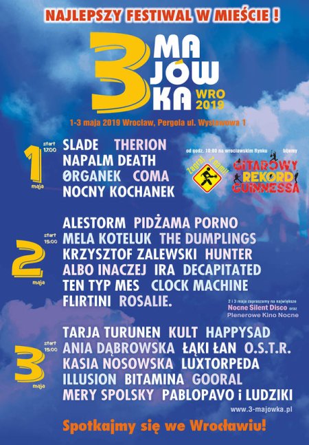 3-Majówka 2019 - Dzień III: Tarja Turunen, Kult, Happysad, Łąki Łan, Ania Dąbrowska, Nosowska, O.S.T.R., Illusion, Luxtorpeda, Bitamina, Mery Spolsky, Pablopavo i Ludziki, Gooral - koncert