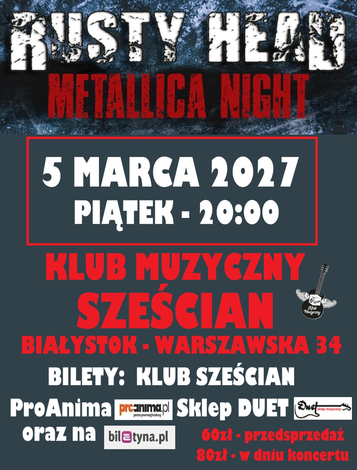 Metallica Night - Rusty Head Białystok