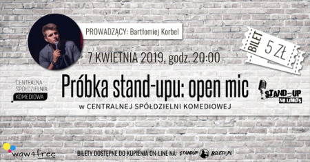 Próbka stand-upu: open mic w Centralnej Spółdzielni Komediowej - stand-up