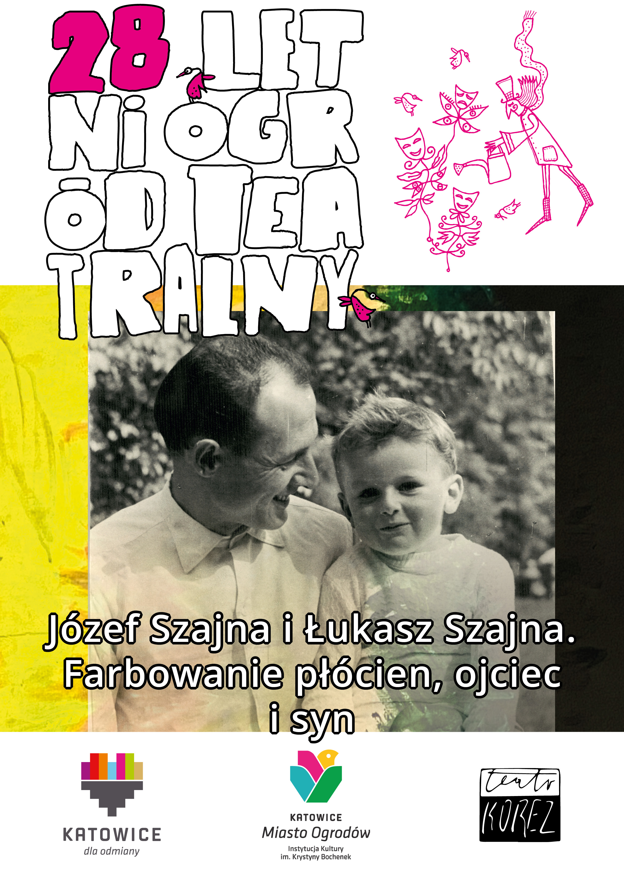 Józef Szajna i Łukasz Szajna. Farbowanie płócien, ojciec i syn Katowice