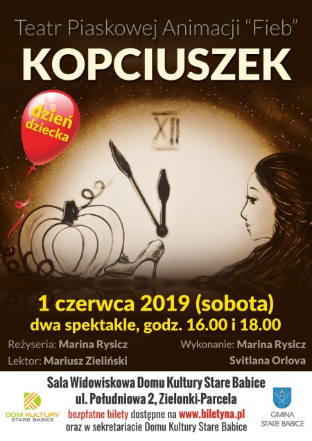 Kopciuszek- Teatr Piaskowej Animacji - dla dzieci