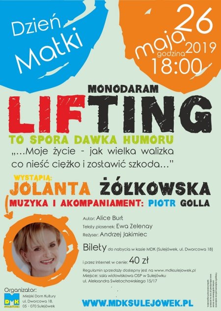 Monodram "Lifting" - wyk. Jolanta Żółkowska - spektakl
