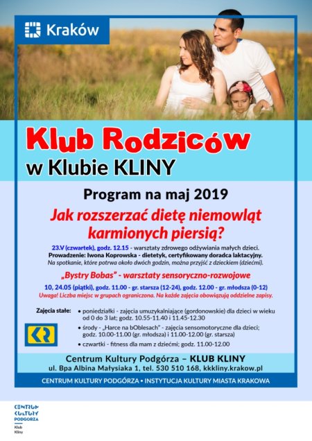 KLUB RODZICÓW - warsztaty „Jak rozszerzać dietę niemowląt karmionych piersią” - dla dzieci