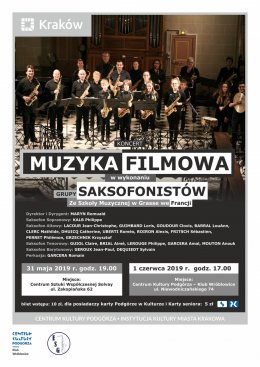 Koncert Muzyki Filmowej | Grupa Saksofonistów ze Szkoły Muzycznej w Grass we Francji - koncert