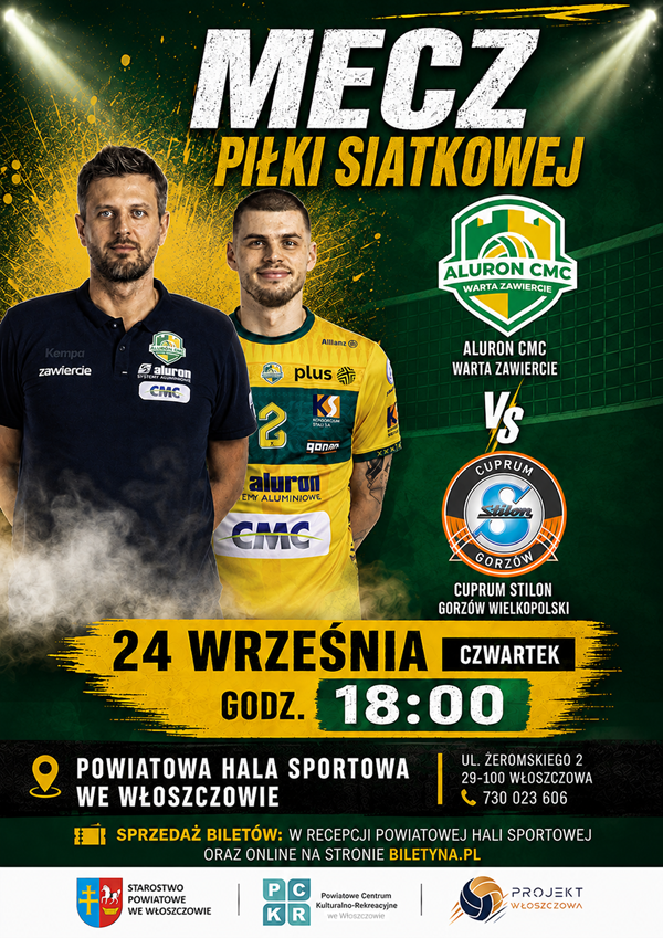 Mecz Towarzyski Piłki Siatkowej: Aluron CMC Warta Zawiercie vs Cuprum Stilon Gorzów Wielkopolski Włoszczowa