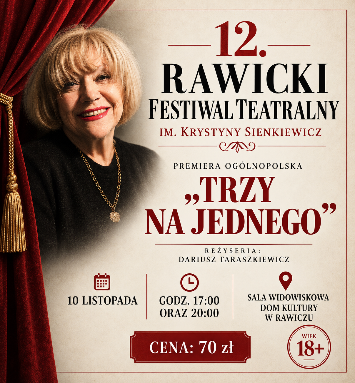 "TRZY NA JEDNEGO" spektakl (+18) Rawicz