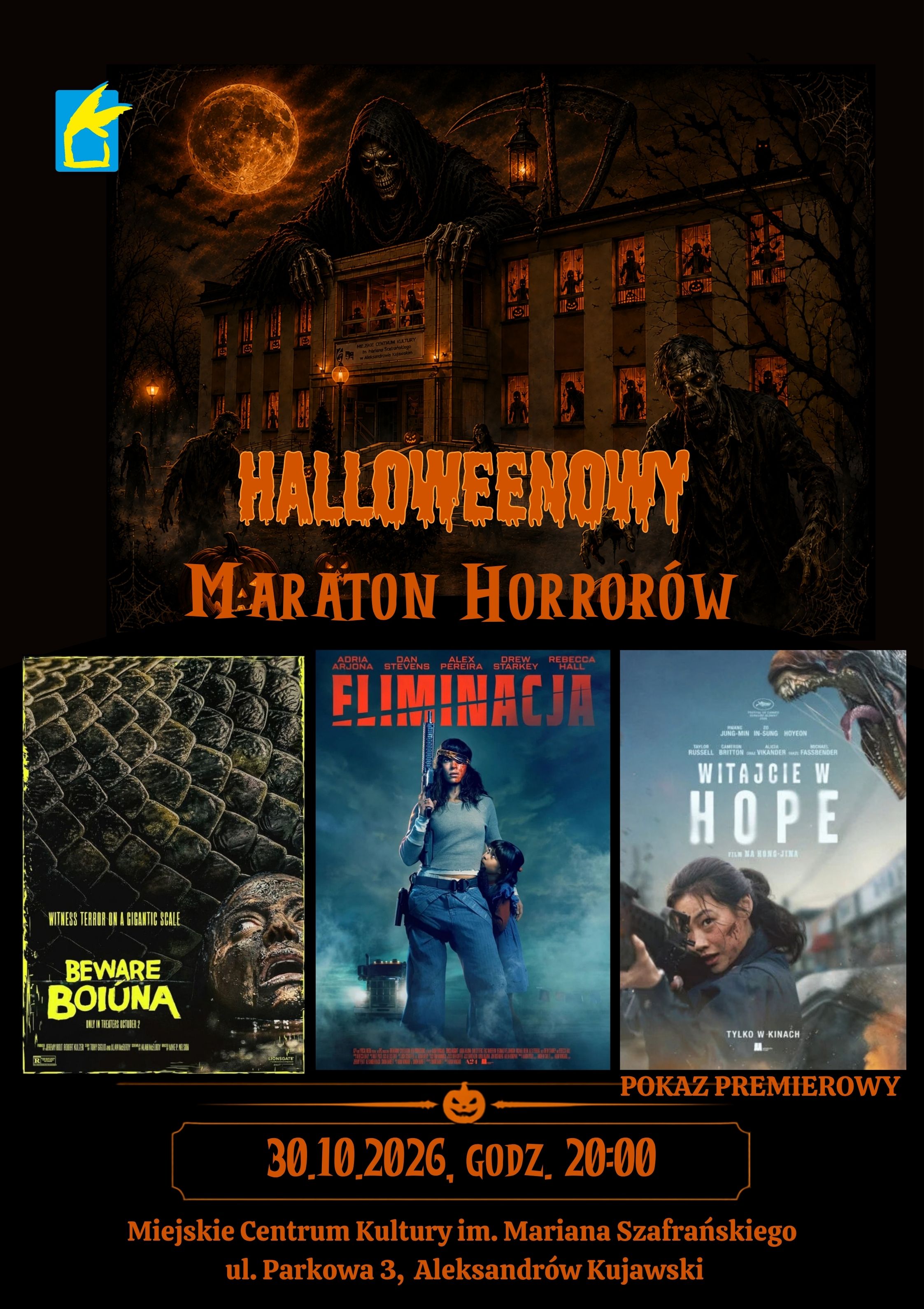 Halloweenowy Maraton Horrorów Aleksandrów Kujawski