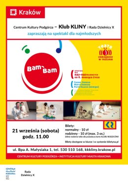 "Bam-Bam" - spektakl teatralny dla najmłodszych (od 8. miesiąca życia) - spektakl