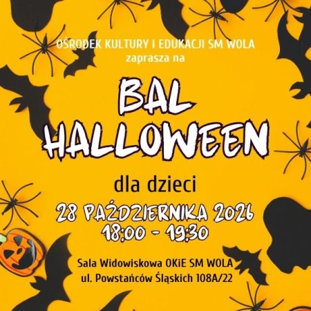 Bal Halloween dla dzieci w OKiE SM WOLA - dla dzieci