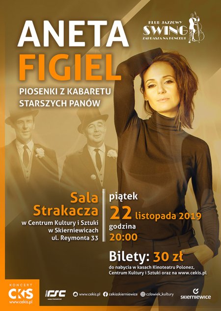 Klub jazzowy SWING: Aneta Figiel „Piosenki z Kabaretu Starszych Panów” - koncert