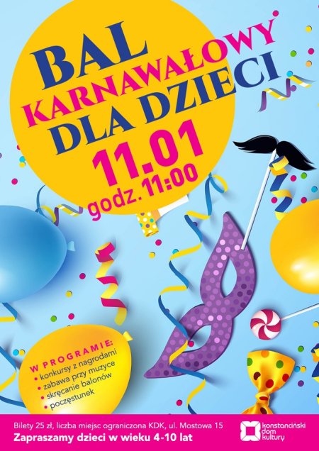 BAL KARNAWAŁOWYdla dzieci, 11.01.20 - dla dzieci