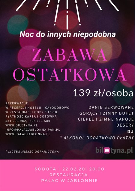 Zabawa Karnawałowa - noc do innych niepodobna - inne