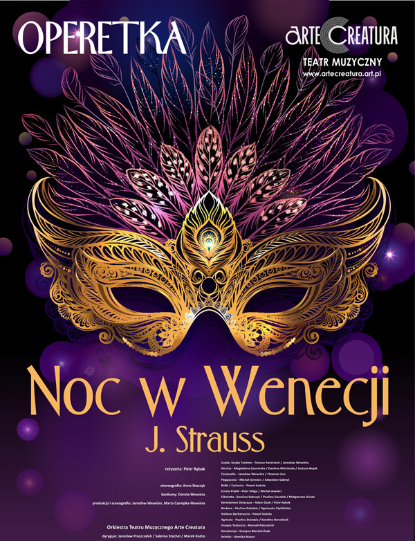 Plakat Noc w Wenecji operetka J. Straussa - Arte Creatura Teatr Muzyczny 74944